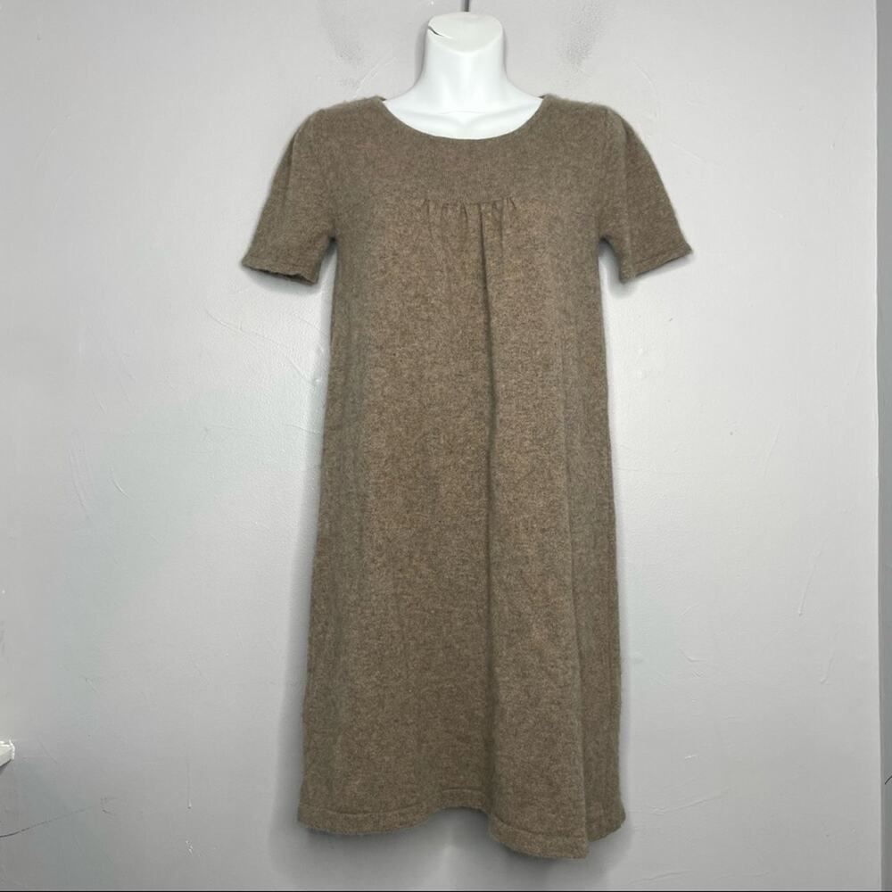 LULLILU RONIT ZILKHA Cashmere Sweater Dress Womens Size Small Babydoll Neutral